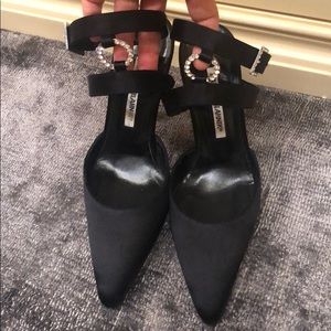Manolo Blahnik Black Satin Evening Heel